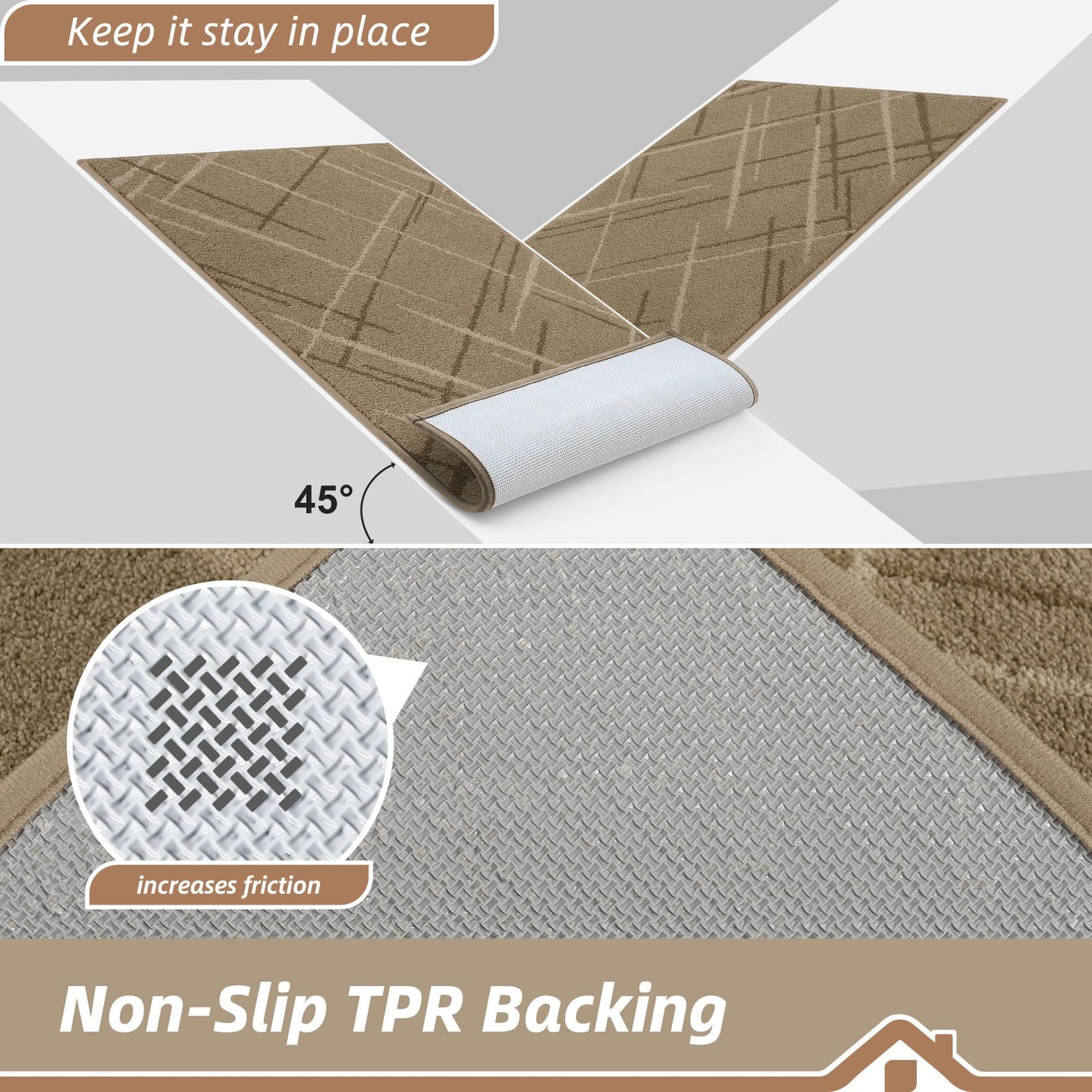 BEQHAUSE Door Mat 36" x 60", Non Slip Entryway Rugs Washable, Dirt Trapper Front Door Mat,Low Profile Absorbent Floor Mats for Front Back Door and Entryway, Beige