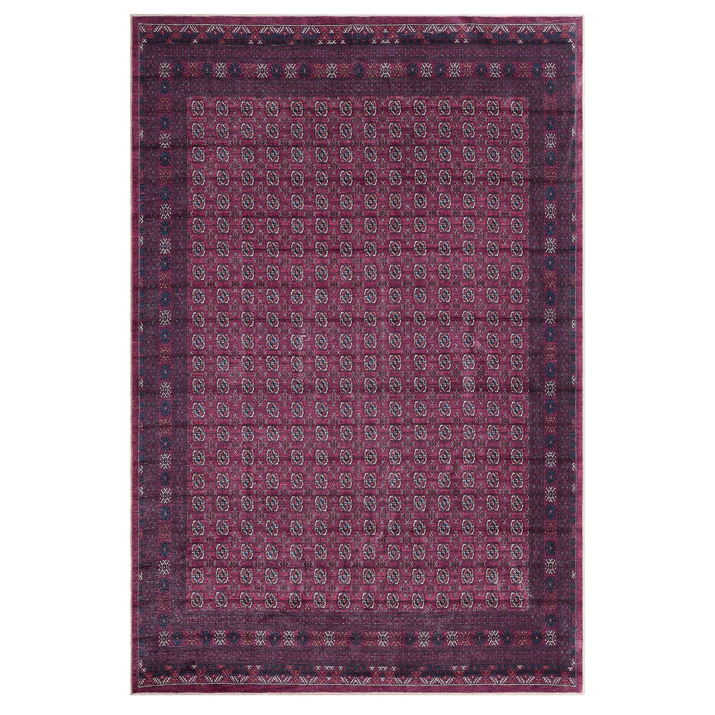 Keen Home Design 6x9 Rug - Machine Washable Area Rug with Non-Slip Backing, Ideal for Living Room, Dining Room, Bedroom - Vintage, Easy Clean, Durable, Low Pile Rug - (6' x 9')