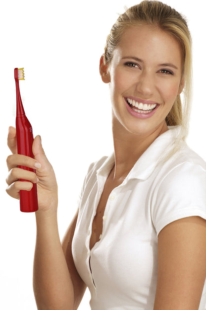 Pursonic S430 SmartSeries Electronic Power Rechargeable Sonic Toothbrush, 12 Brush Heads Included, Red