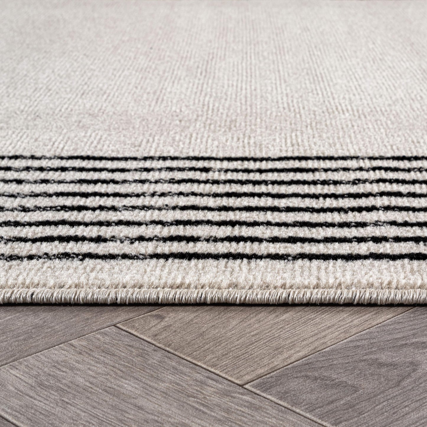 Rugshop Modern Minimal Bordered Indoor Area Rug for Entryway,Kitchen,Doormat Low Pile Rug with Jute Backing 2' x 3' Cream