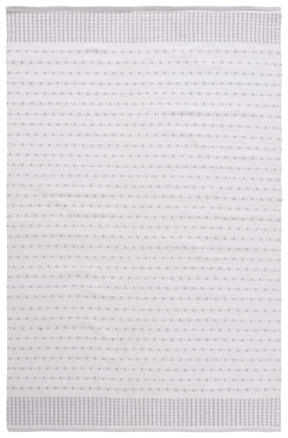 SAFAVIEH Montauk Collection Accent Rug - 4' x 6', Light Grey & Ivory, Flat Weave Cotton Design, Easy Care, Ideal for High Traffic Areas in Entryway, Living Room, Bedroom (MTK714G)