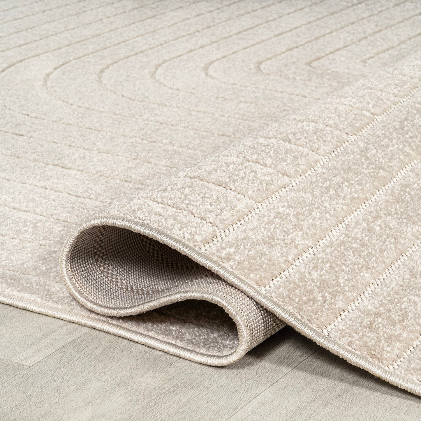 JONATHAN Y Odense High-Low Angle Ivory/Cream Indoor/Outdoor Runner Rug, 2x8, Modern, Contemporary, Geometric, Bohemian, Bedroom, Kitchen, Living Room, Non Shedding (SCN101A-28)