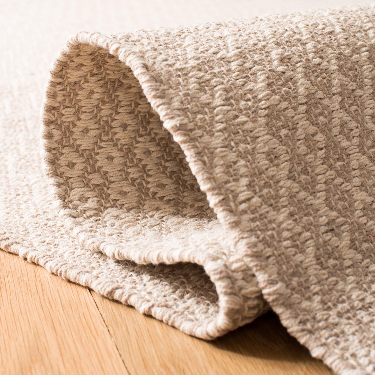 SAFAVIEH Montauk Collection Runner Rug - 2'3" x 12', Ivory & Grey, Handmade Flat Weave Boho Farmhouse Cotton, Ideal for High Traffic Areas in Living Room, Bedroom (MTK339A)