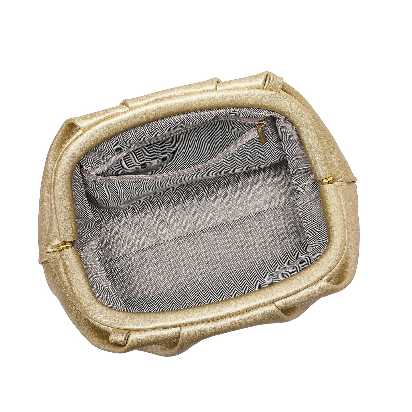 YUWITA Soft PU Leather Clutch Purses for Women Formal Elegant Luxurious Evening Bag (Gold)