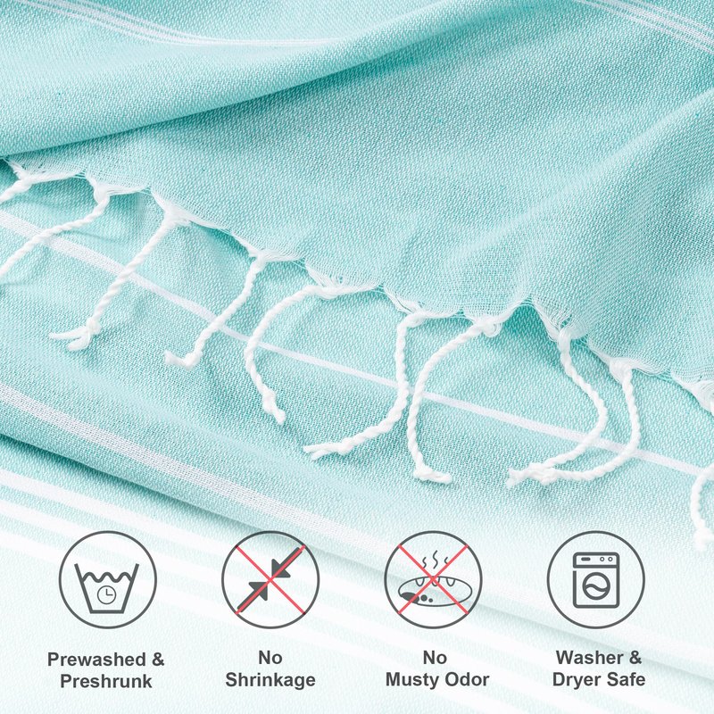 Aegero Turkish Beach Towel, 36"x71" Quick Dry Sand Free Oversized Bath Pool Swim Towel, Lightweight Travel Turkish Towels Vacation Essentials, Blue