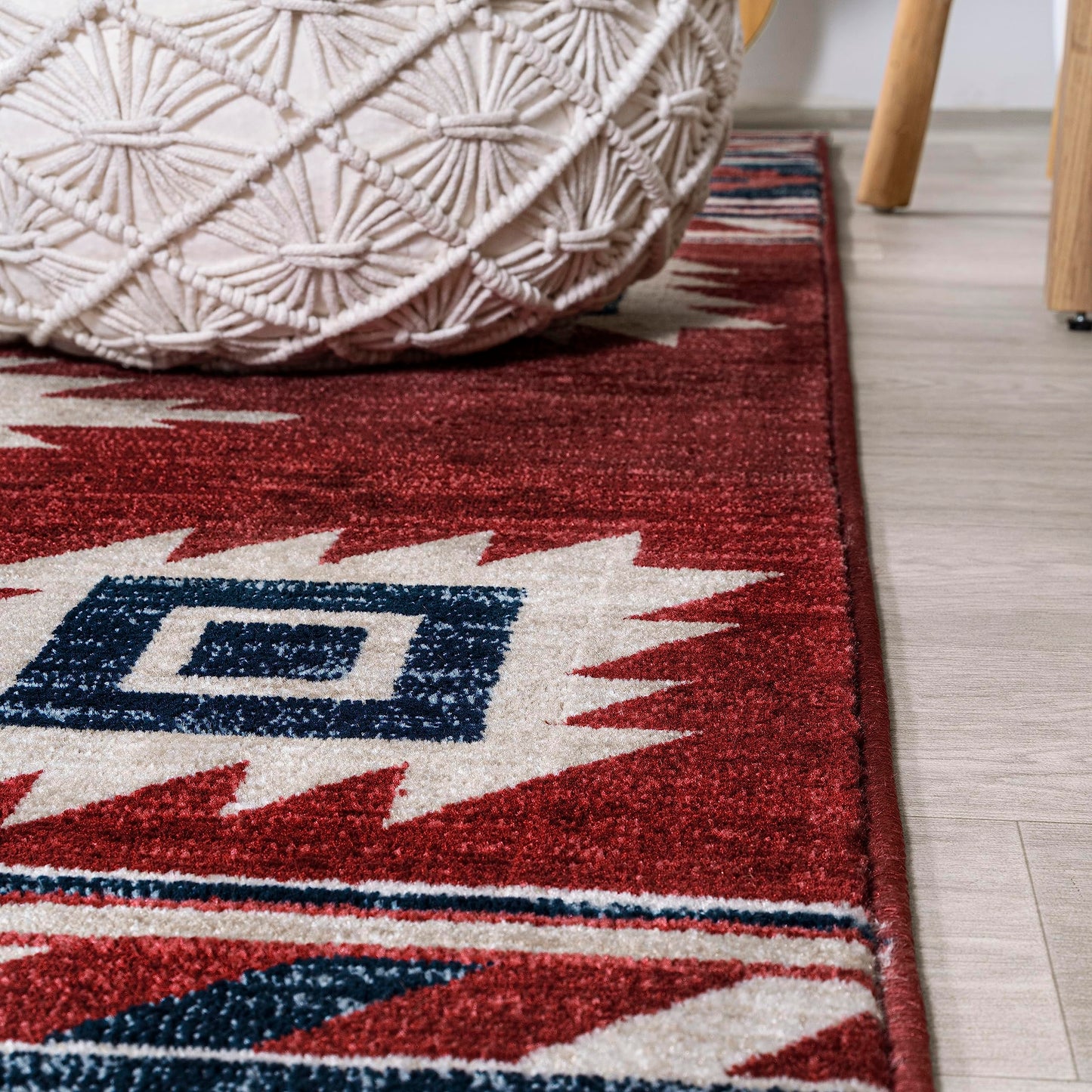 JONATHAN Y Medallion Southwestern Indoor Area Rug 4X6 Red/Navy/Cream, Serape for Living Room, Bedroom, Kitchen, Office, Easy-Cleaning, High Traffic, Pet-Friendly, Non-Shedding SWC100A-4
