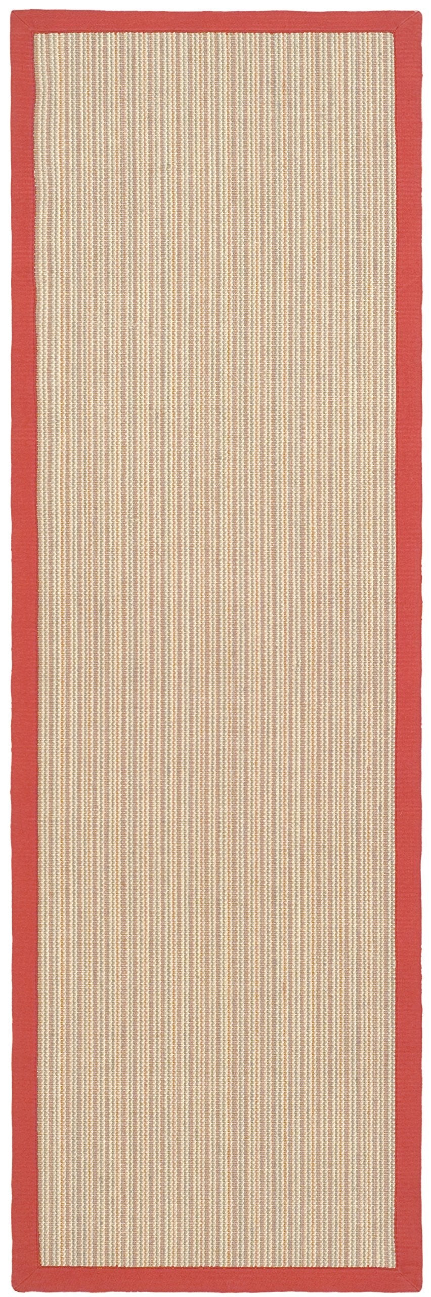 SAFAVIEH Natural Fiber Collection Runner Rug - 2'6" x 6', Rust & Rust, Border Stripe Sisal Design, Easy Care, Ideal for High Traffic Areas in Living Room, Bedroom (NF442B)