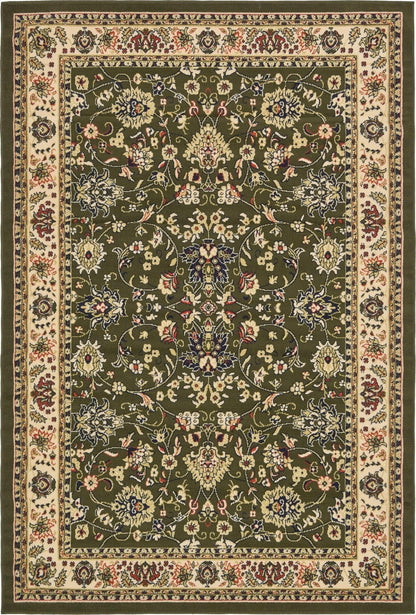 Unique Loom Sialk Hill Collection Area Rug - Washington (6' 1" x 9' Rectangle Green/Hunter Green)