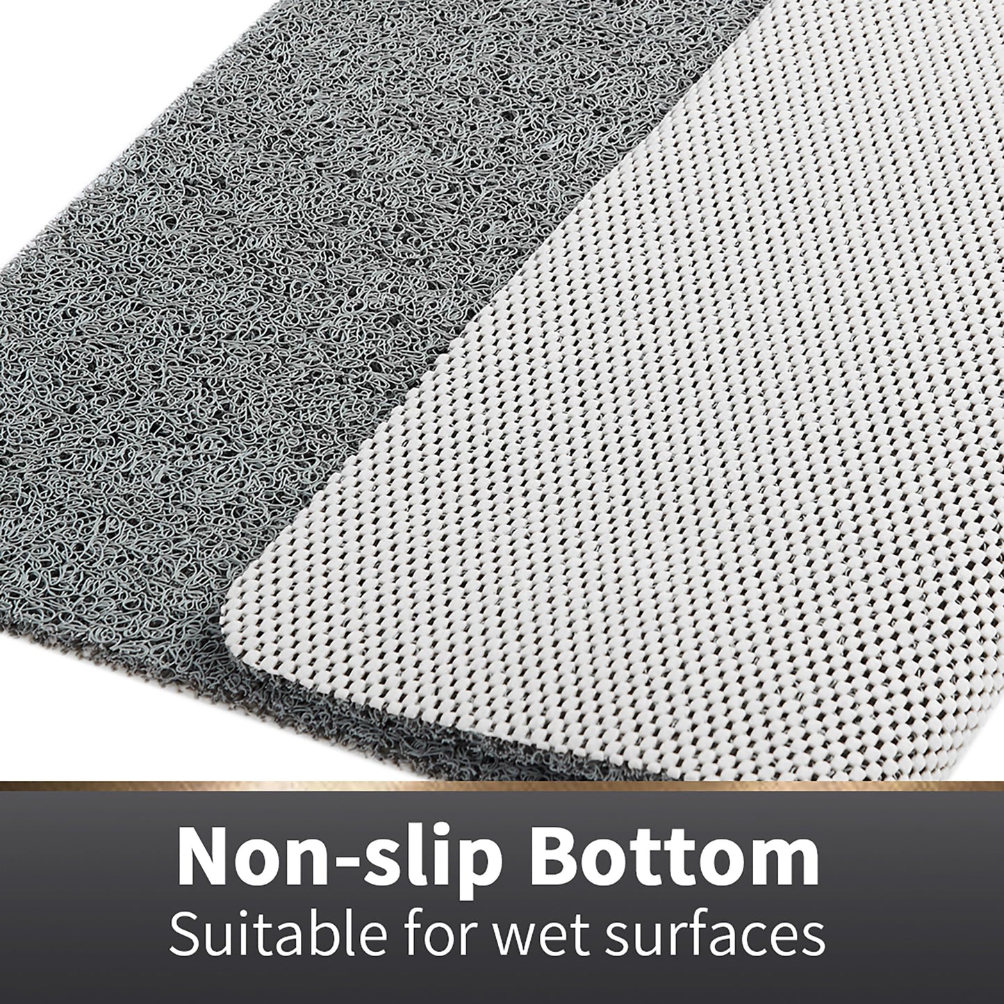 Asvin Soft Textured Bath, Shower, Tub Mat, 24x16 Inch Rectangular, Phthalate Free, Non Slip Comfort Bathtub Mats with Drain, PVC Loofah Bathroom Mat for Wet Areas, Quick Drying, Grey