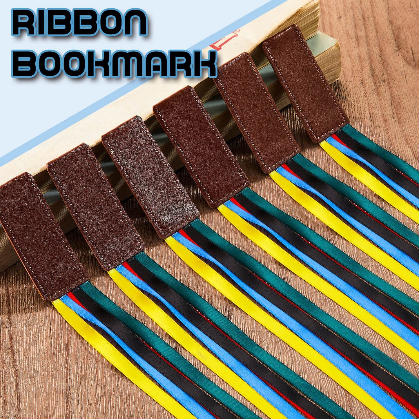 Fuutreo 20 Pcs Bible Ribbon Bookmark Bulk Artificial Leather Christian Book Markers with 5 Colorful Ribbons for Books