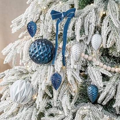JORNOY Christmas Tree Ornaments, 4inch/100mm Shatterproof Ornaments for Christmas Tree Set - Large Plastic Decorative Hanging Balls Ornaments for Xmas Tree Decorations Party, 12ct (Earth Tone)