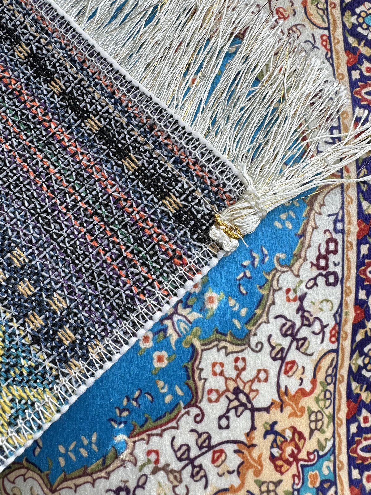 Portable Islamic Prayer Small Mat Classic Pattern Muslim Prayer Rug Small Rug Foldable Salah Carpet Mat with Tassel