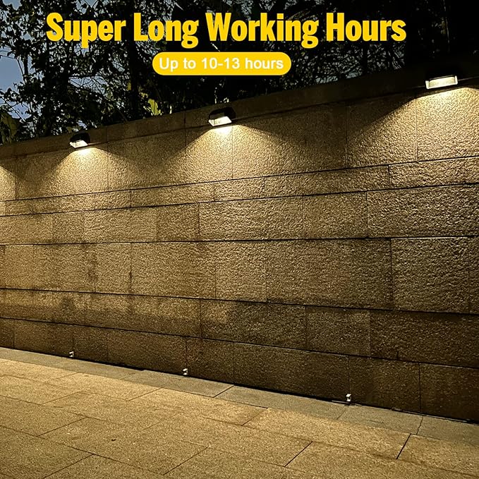 Solar Lights Outdoor, RGB 8 Colors, Dusk to Dawn Deck Light, Solar Deck Lights for Outside IP65 Waterproof, Backyard/Railing/Wall/Step/Patio/Fence(8 Pack,Black)