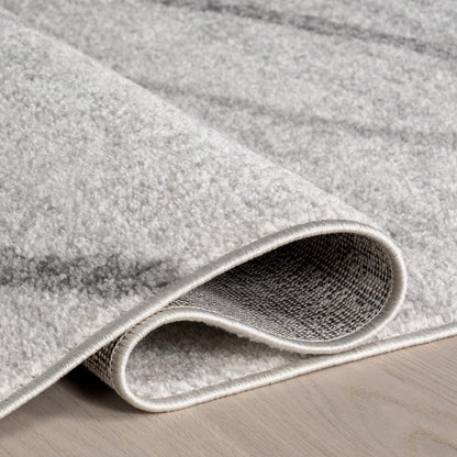 Nuloom Thigpen Grey/Off-White, 5' Round, Soft and Cozy, High Traffic, Stain Resistant, Easy Clean, Non-Shed, Durable Area Rug for Bedroom, Living Room, Dining Space, Den, Foyer, Entryway