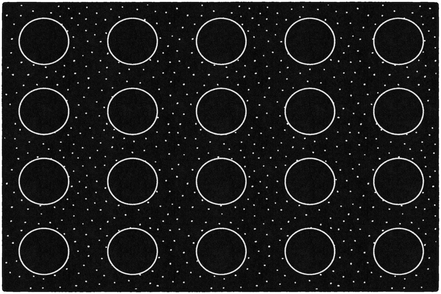 Flagship Carpets Books and Bows Bw Small Dots Educational Area Rug for Kids Room, Children's Classroom Rug for Teaching and Playroom, 5' X 7'6"