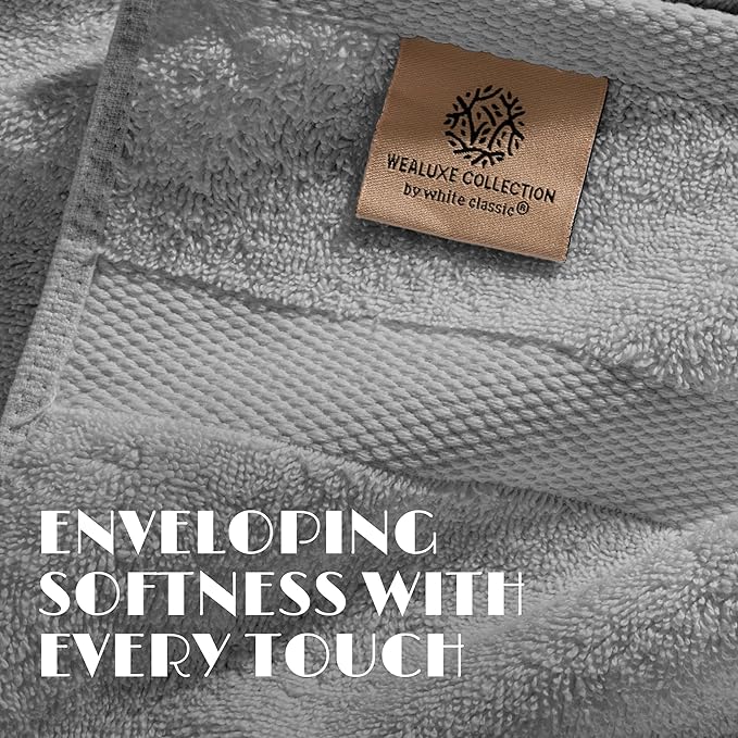 White Classic Light Gray Hand Towels