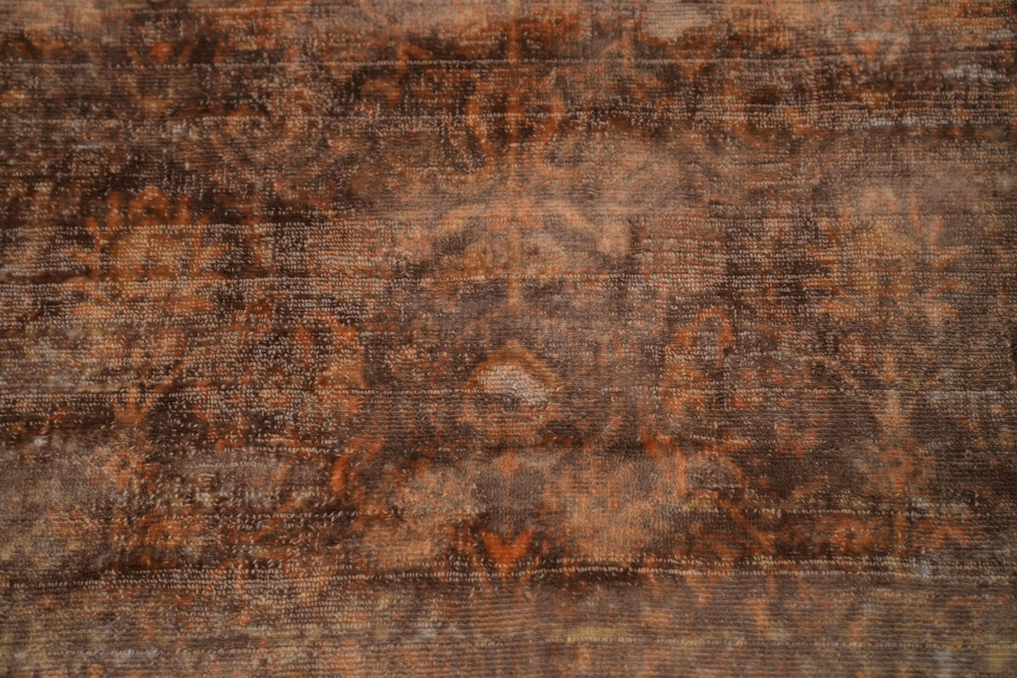 Rug Source Transitional Collection, 5x8 Rug, Hand Knotted Brown Geometric Rug, Oriental Viscose Silk Carpet for Foyer, Entryway and Hallway