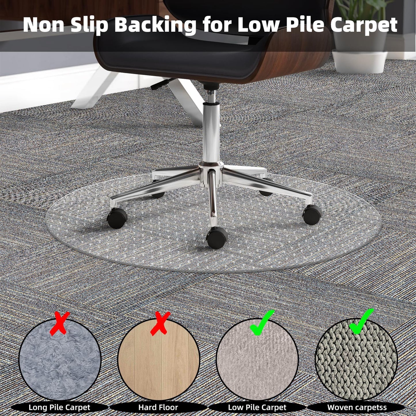 Office Chair Mat for Carpet 40" x 40"