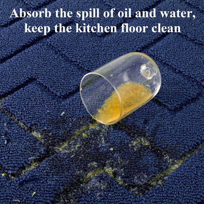 hicorfe Kitchen Runner Rugs and Mats Sets,2 Pieces Absorbent Non-Slip Kitchen Rug,Comfort Kitchen Mat for Floor,Washable for Kitchen,Hallway,Office,Sink,Laundry(20"x48"+20"x32" Navy Blue)