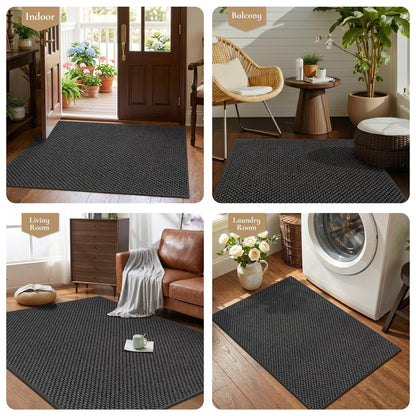 MatMaven Dirt Trapper Door Mat 20"x 32",Non Slip Washable Doormat,Stain Resist and Absorbent Welcome Mat,Dog Door Mats,Low Profile Entrance Floor Mats for Front Back Door,Dark Grey