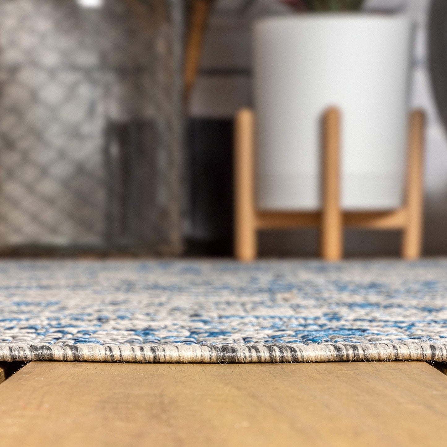 JONATHAN Y Boho Medallion Indoor Outdoor Area Rug 8X10 Gray/Navy, Rozetta Textured Weave for Backyard, Patio, Porch, Easy-Cleaning, High Traffic, Pet-Friendly, Non-Shedding (SMB102B-8)