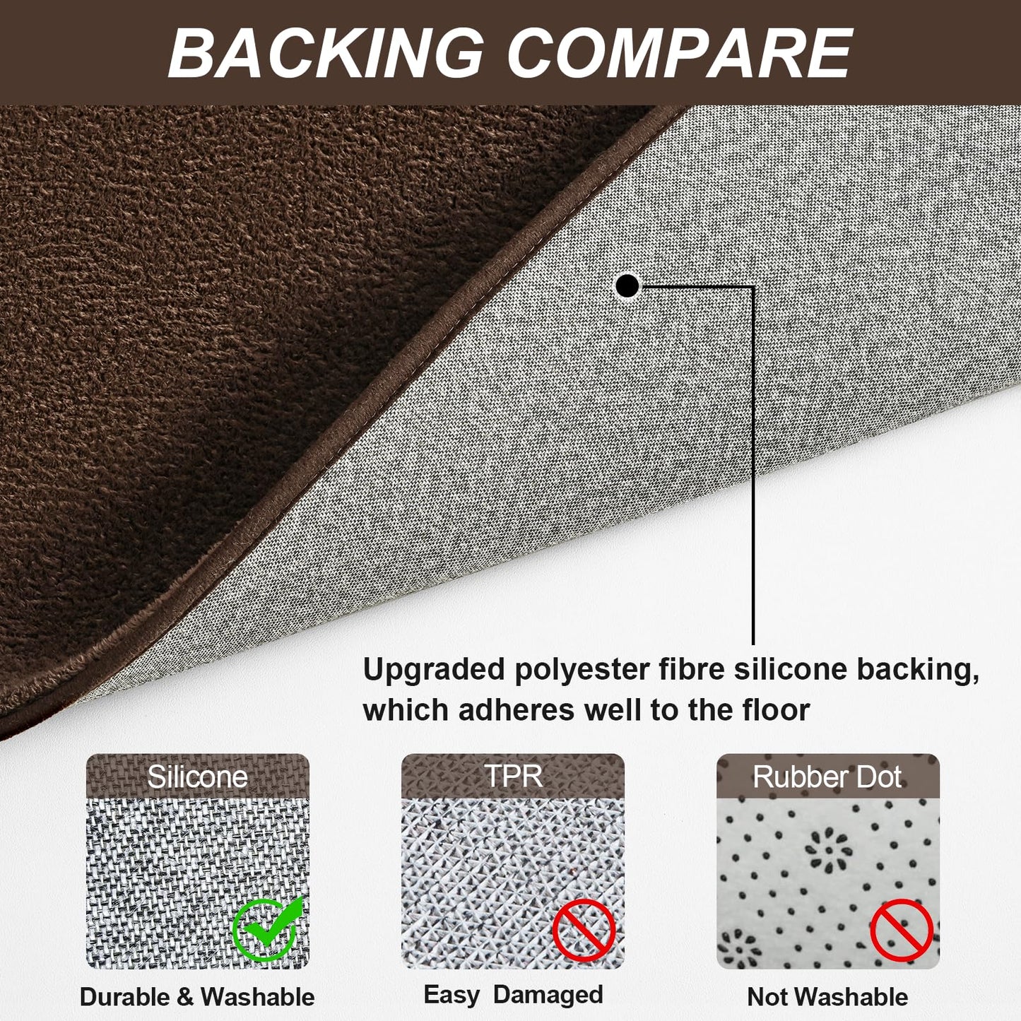 Vasofe 4x6 Area Rugs for Bedroom Living Room, Brown Rug Modern Thickened Memory Foam Throw Carpet, Super Soft Kids Boys Girls Room Rug, Non-Slip Washable Carpets for Dorm Nursery Classroom Office