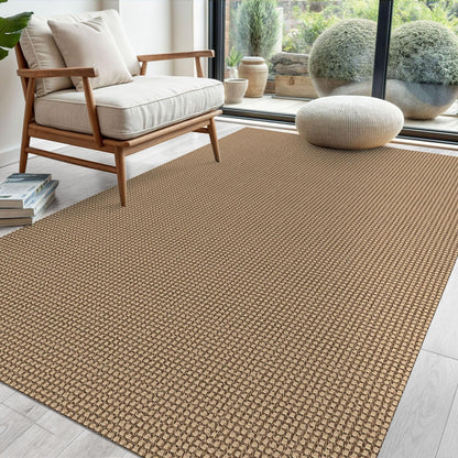 EARTHALL Woven Area Rug 4x6 Ft Washable Rugs for Entryway Non Slip Braided Throw Rugs Bedroom Carpet Cotton Entry Rug Cotton Floor Carpets for Bedroom Dining Room Living Room, Orange/Tan/Brown