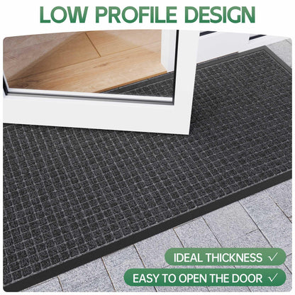 100pointONE Sturdy Indoor Outdoor Front Door Mat Outside Entrance, Extra Large 72" x 36" Doormat for Entryway, Non Slip Backing Welcome Floor Mats for Entry Patio Porch, Low Profile, Grey