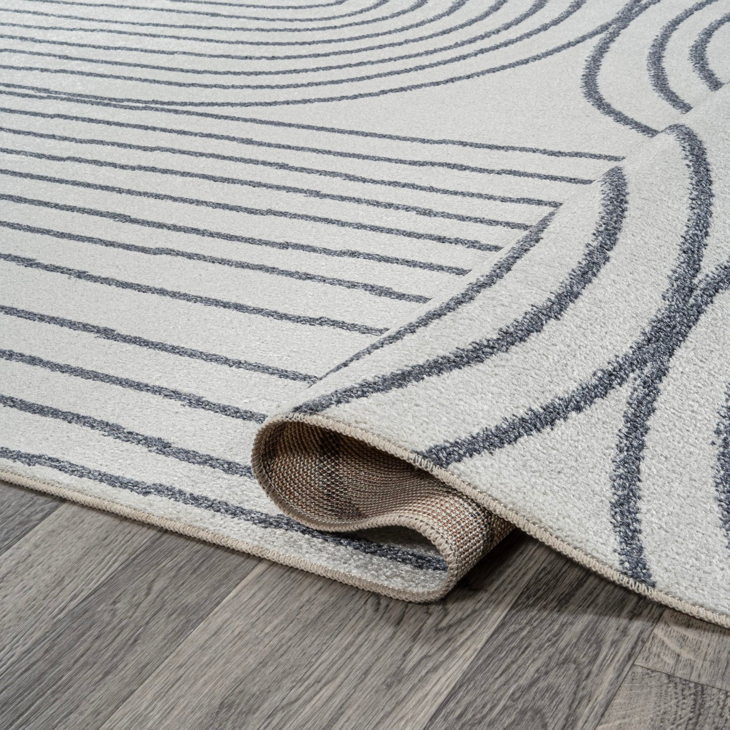 JONATHAN Y Machine Washable Cream/Dark Gray Runner Rug 2X8 ft, Doodle Contemporary Glam Geometric for Living Room, Bedroom, Kitchen, Office, Easy-Cleaning, Pet-Friendly, Non-Shedding WSH310A-28