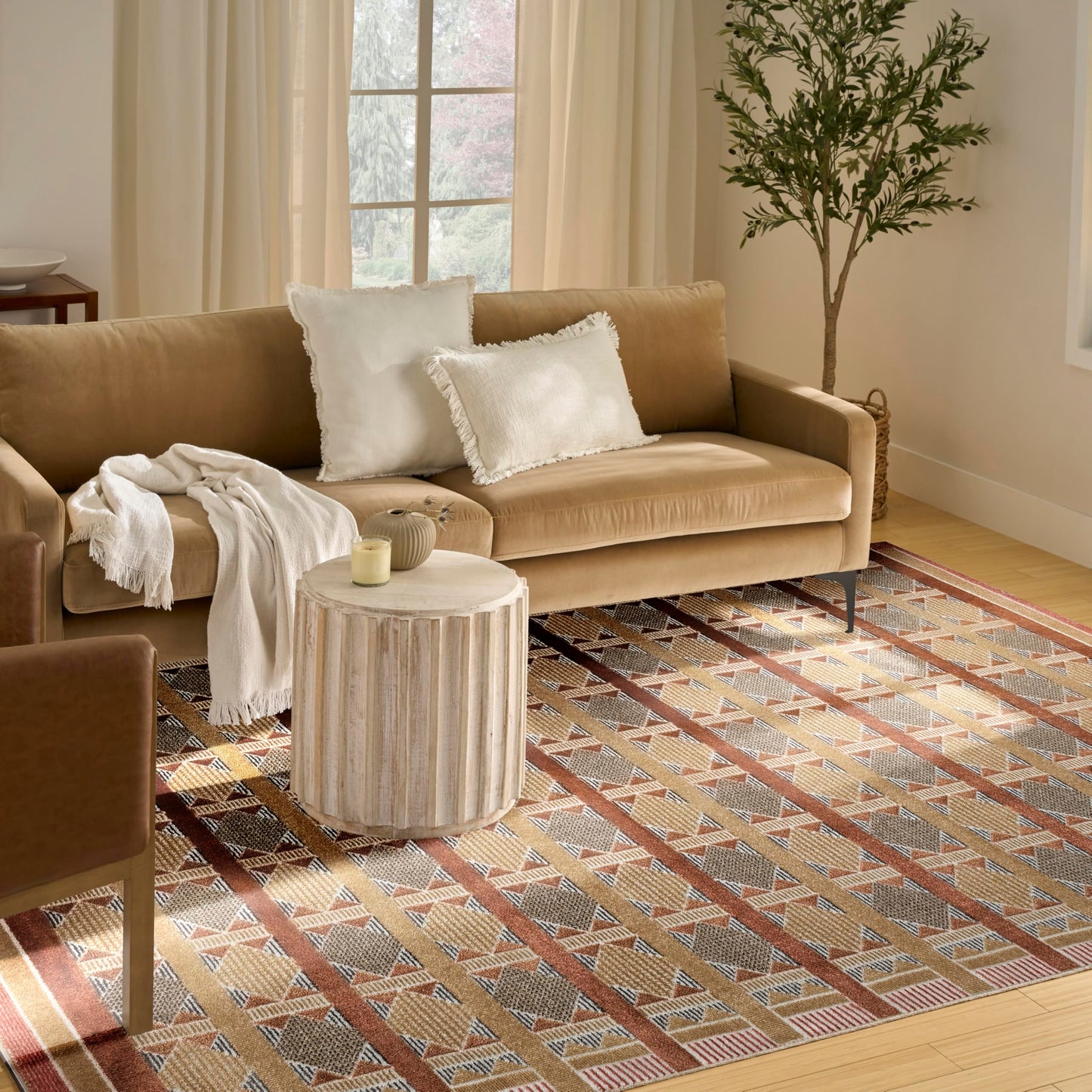 Nourison Home Nordic Rust Multicolor 8' x 10' Area Rug - Easy Clean, Non Shedding, Bed Room, Living Room, Dining Room, Kitchen (8' x 10')