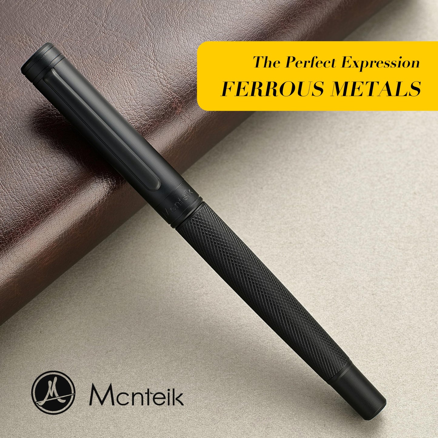 MCNTEIK Matte Black Forest Rollerball Pen, Luxury Pen with Schmidt Black Ink Refill, Fancy Pen Gift Set for Men & Women, Business Signature, Executive, Office, Nice Fancy Designer Pens