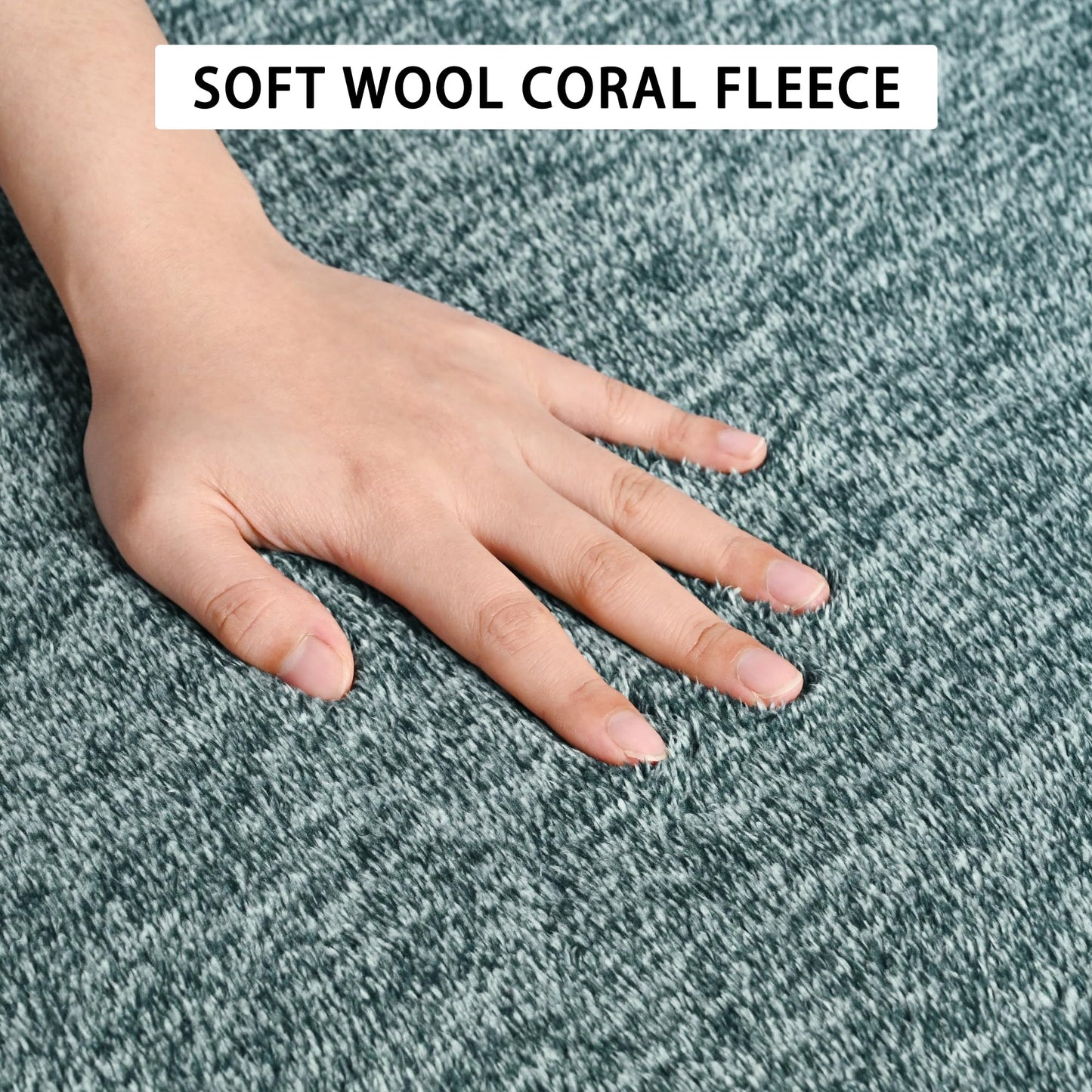 Tepook Soft Rugs for Living Room Bedroom, 4x6 Grey Green Modern Washable Non-Slip Area Rug, Indoor Memory Foam Carpets for Boys Girls Room Home Decor