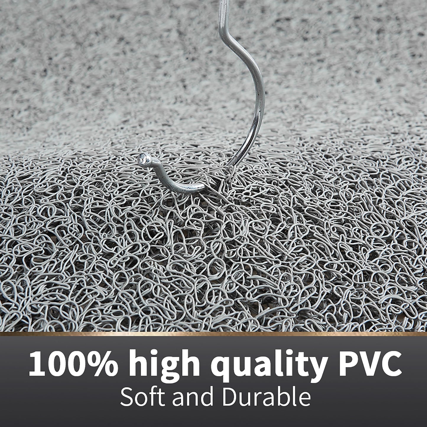Asvin Soft Textured Bath, Shower, Tub Mat, 24x16 Inch Rectangular, Phthalate Free, Non Slip Comfort Bathtub Mats with Drain, PVC Loofah Bathroom Mat for Wet Areas, Quick Drying, Grey