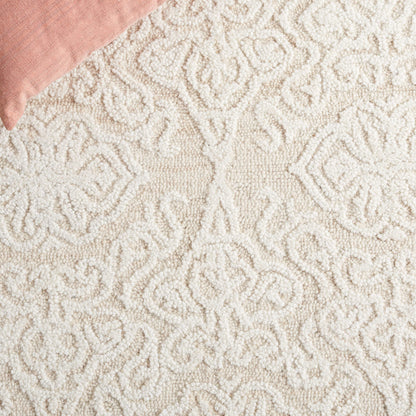 SAFAVIEH Blossom Collection Accent Rug - 2'3" x 4', Beige & Ivory, Handmade Wool, Ideal for High Traffic Areas in Entryway, Living Room, Bedroom (BLM112B)