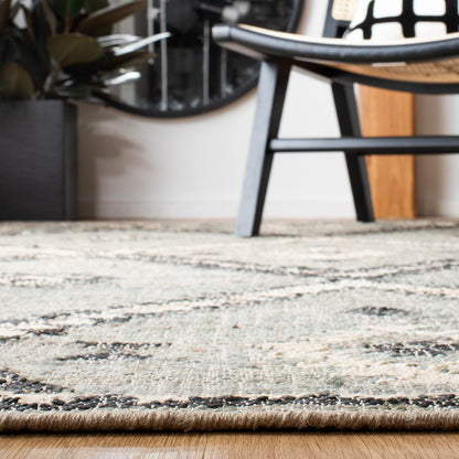 SAFAVIEH Kilim Collection Runner Rug - 2'3" x 9', Blue & Black, Handmade Flat Weave Jute, Ideal for High Traffic Areas in Living Room, Bedroom (KLM761M)