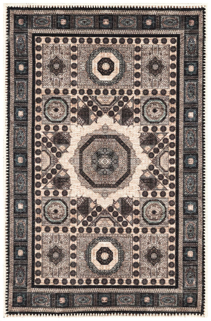 Keen Home Design 2x3 Rug - Machine Washable Entry Rug with Non-Slip Backing, Ideal for Enteryway, Kitchen, Bathroom, Laundry Room - Vintage, Easy Clean, Durable, Low Pile Rug - (2' x 3')