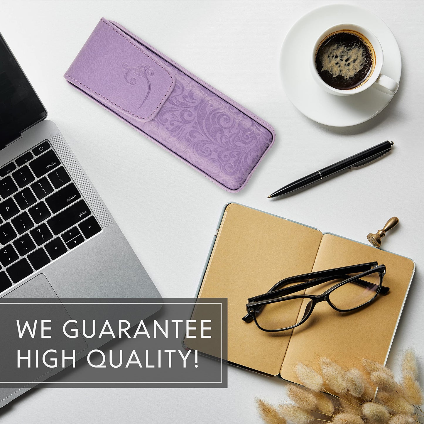 Generic Violet Hard Eyeglass Case, Minimalist PU Leather Glasses Holder, Small Case For Eyeglass, Reading Glasses Case