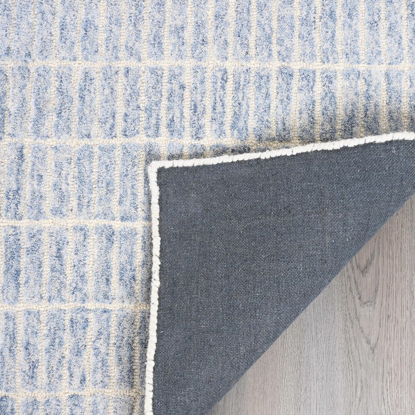 RUGORIA Hand-Tufted 100% Wool Area Rug – Unique Modern Geometric Grid Pattern, Soft Plush Textured Carpet for Living Room, Bedroom, Dining Room & Entryway (Blue,Ivory, 6' x 9')