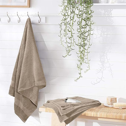 GLAMBURG Premium Cotton 4 Pack Bath Towel Set