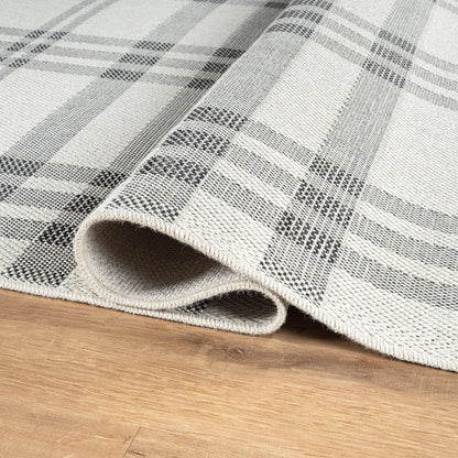 CAMILSON Easy Jute Rug 10x14, Indoor Outdoor Off-White Color Fiber Area Rugs for Living Room Patio and Dining Room Rug, Checkred Boho Woven Design, Easy-Cleaning, Washable Outside Carpet (10 x 14)