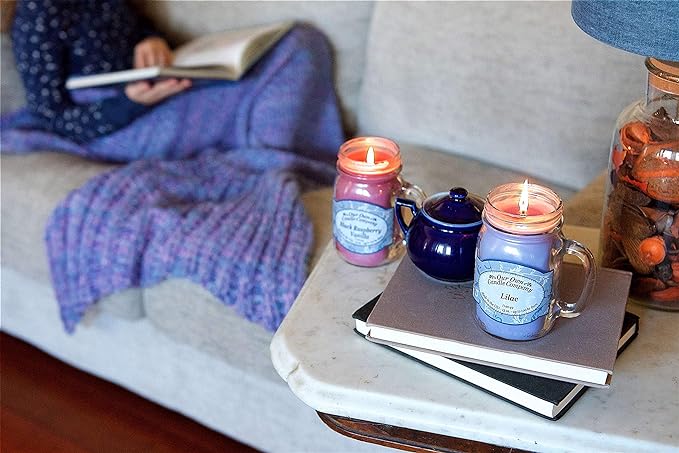 Our Own Candle Company 4 Pack Mini Mason Jar Candles - 3.5 Oz Balsam Pine, Cranberry Orange Spice, Homemade Sugar Cookie, Winter Wonderland
