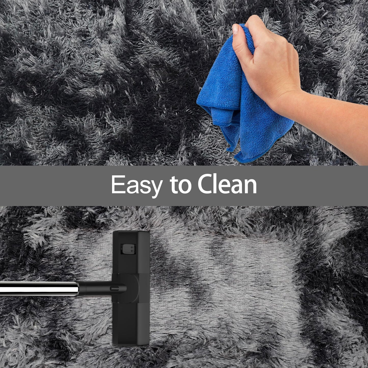 JiaoBaba Tie-Dyed Runner Rug for Bedroom Black Grey 2x6ft Fluffy Area Rug Bedside Runner Rug for Kids Room Boys Teens Nursery Baby Living Room Dorm Home Decor Carpets