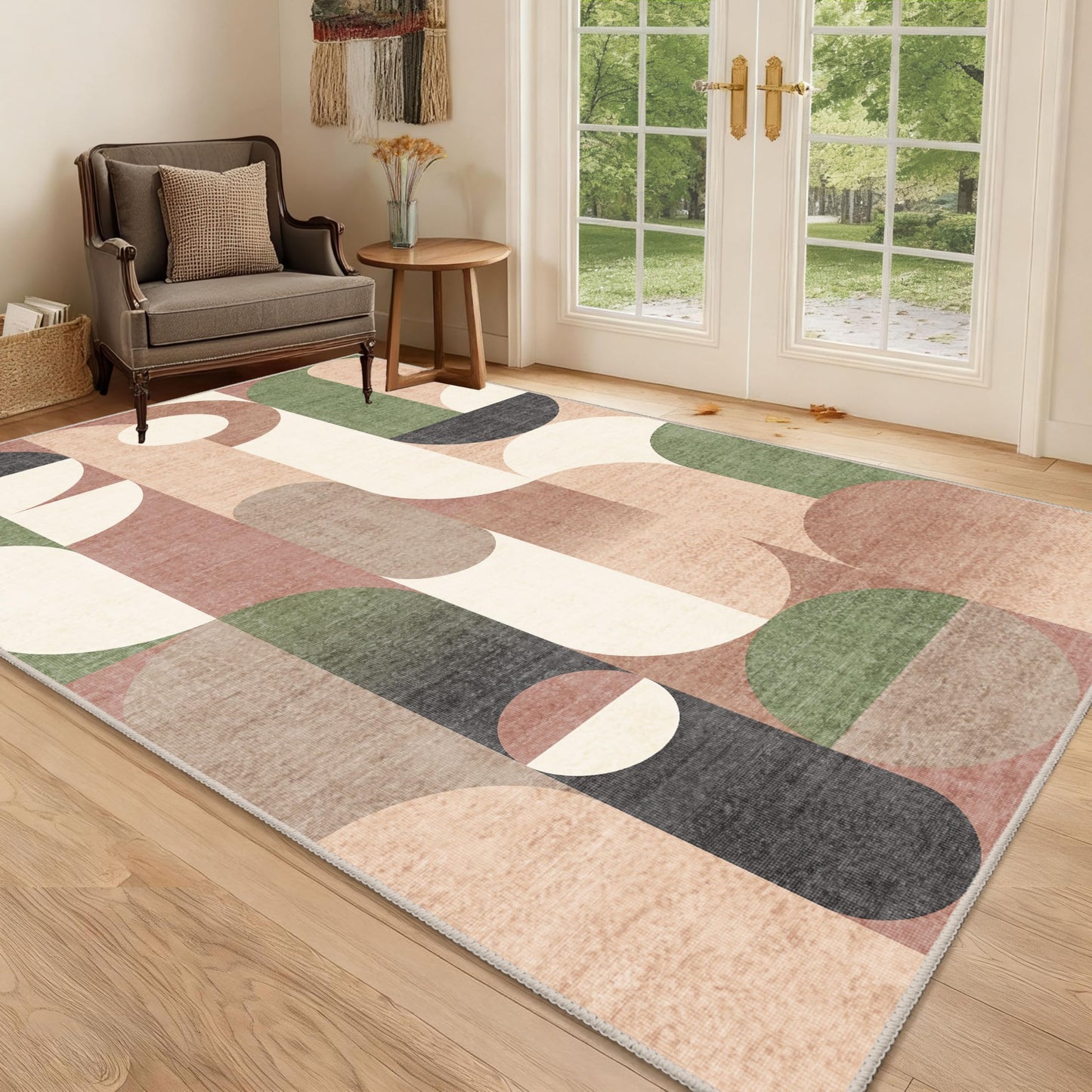Castage Modern Rug 3x5 Washable Area Rugs for Bedroom Living Room