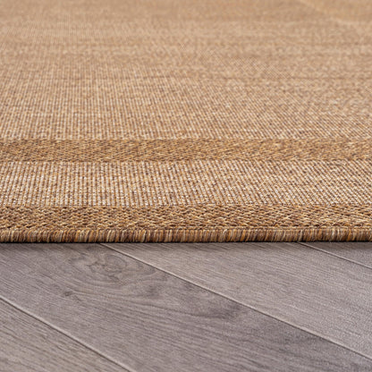 Rugshop Border Plain Indoor Outdoor Flat Woven Area Rug,Natural Jute-Style,Easy-Care Patio Rug for Backyard Porch Deck Balcony, 7'10" x 10' Sand/Natural