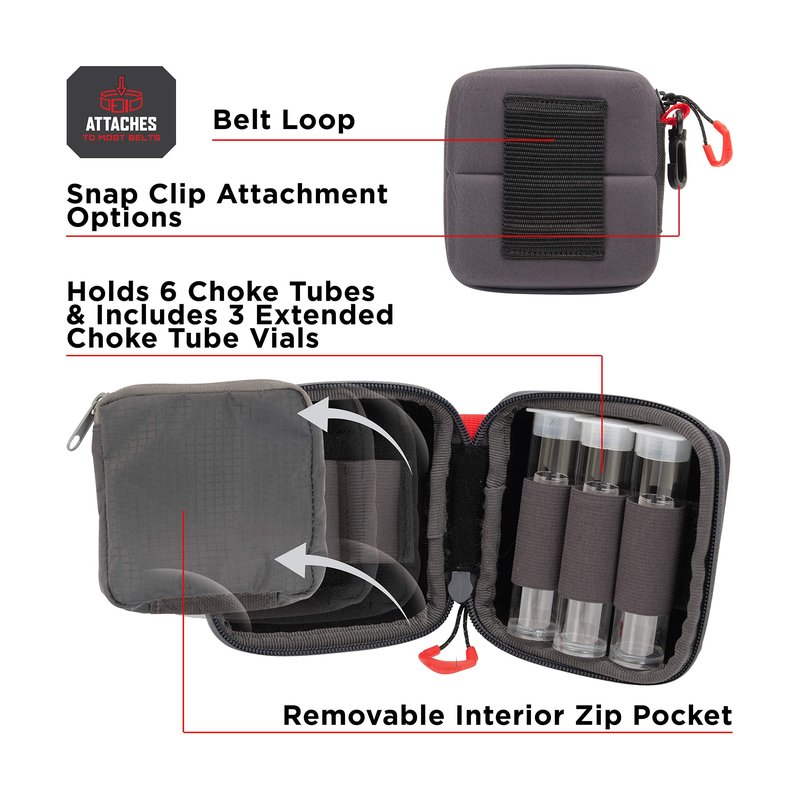 Allen Company Competitor Choke Tube Molded Case & 3 Extended Vials, Gray