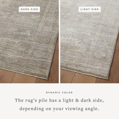 Loloi Magnolia Home by Joanna Gaines Millie Collection MIE-05 Stone/Natural 7'-10" x 10', .25" Pile Height, Area Rug