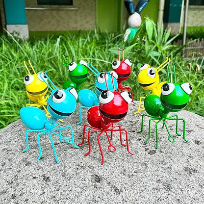 Metal Yard Art Garden Decor for Outside Cute Ants Yard Decorations Outdoor Lawn Ornaments Backyard Gifts for Mom - Set of 8 (4Colorful*2)