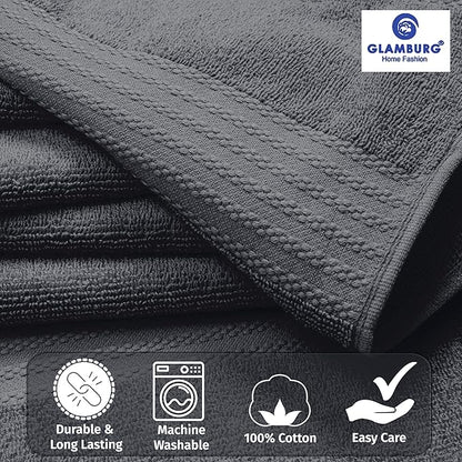 GLAMBURG Premium Cotton Oversized 2 Pack Bath Sheet 35x70-100% Pure Cotton