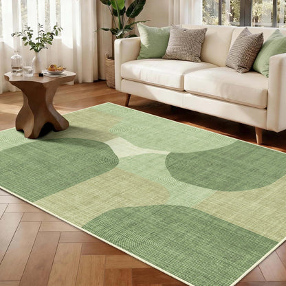 Castage Modern Rug 3x5 Washable Area Rugs for Bedroom Living Room Entryway Bedside,Small Boho Abstract Geometric Non Slip Carpet,Green