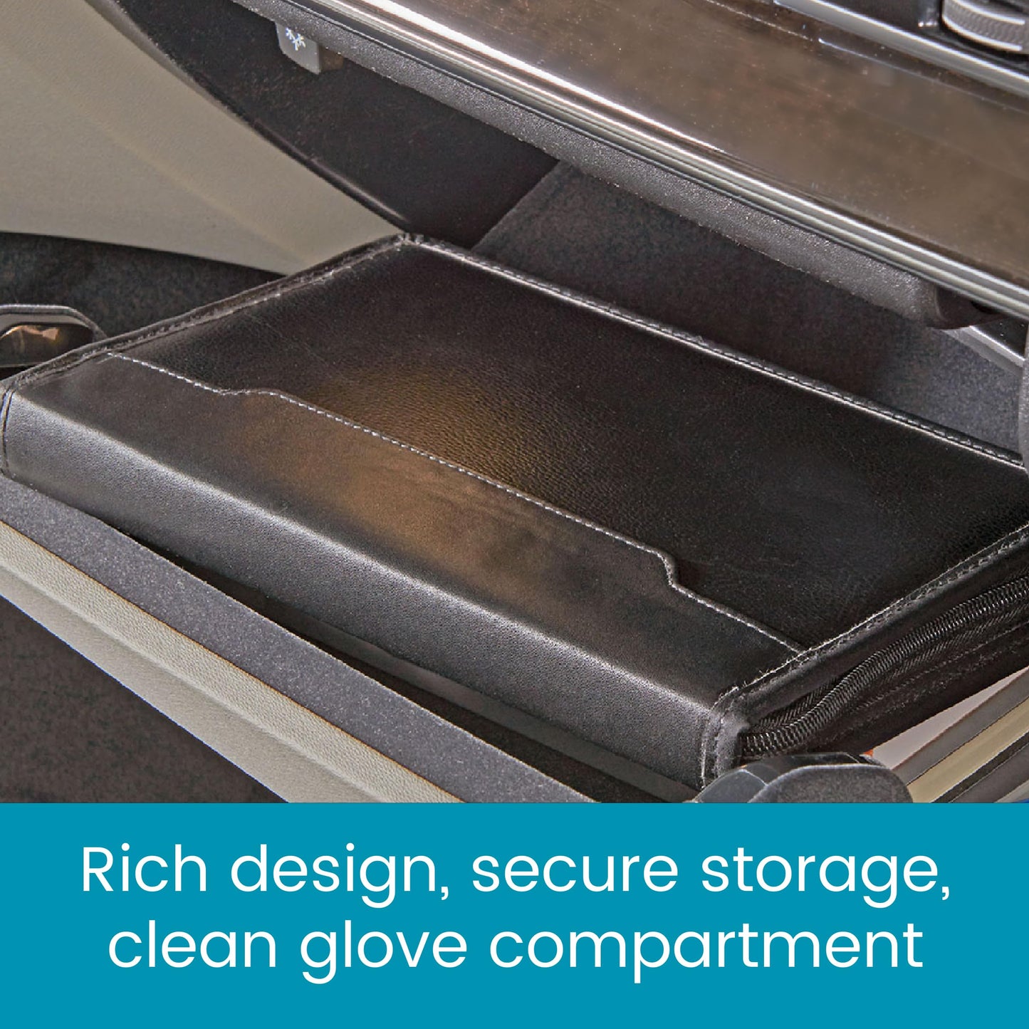High Road Car Owners Manual Case and Glove Compartment Document Holder - Pebbled Faux Leather Glove Box Organizer for Car, SUV, Truck
